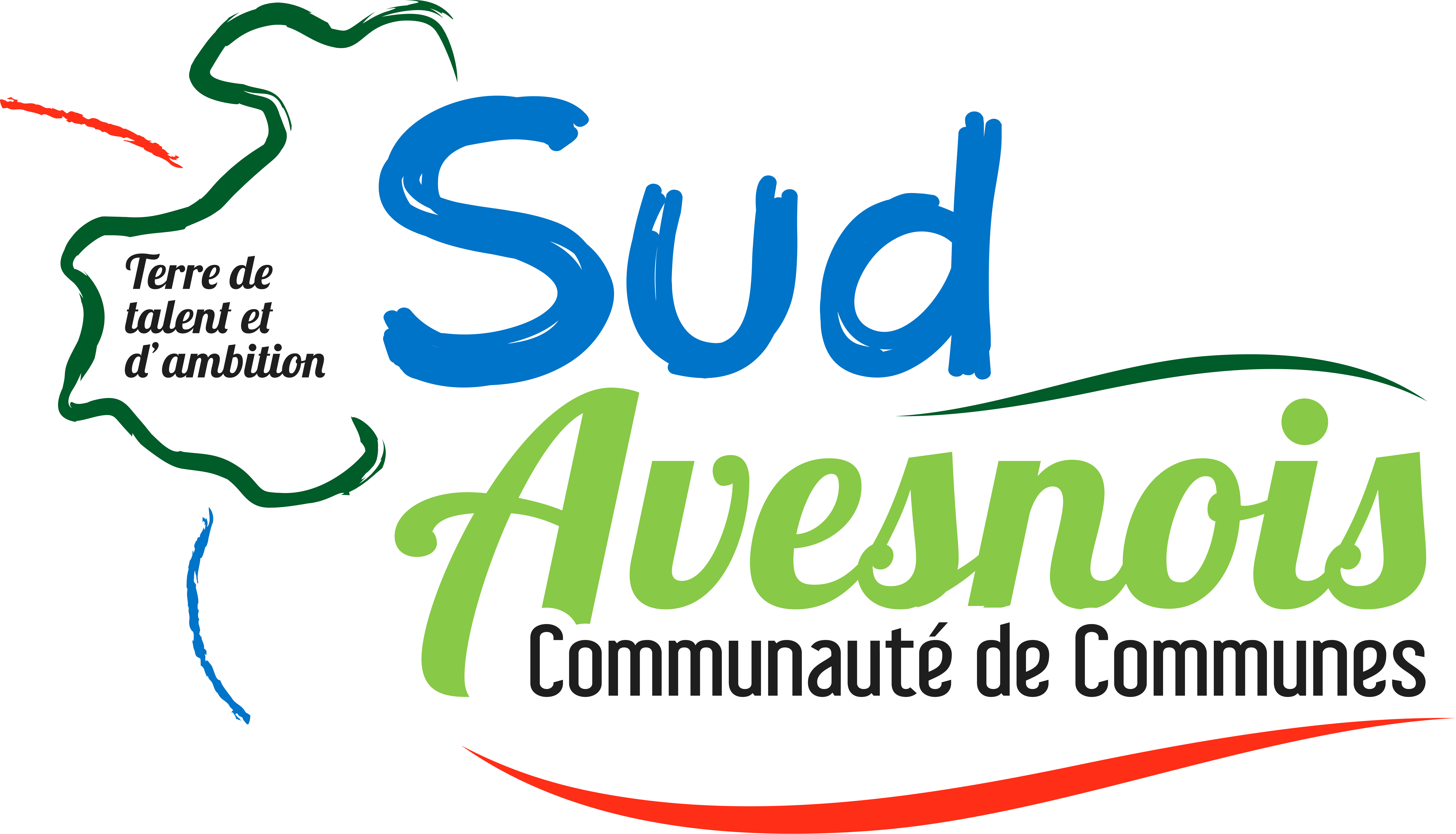 Logo de la Communauté de Communes Sud-Avesnois - version couleur sur fond blanc