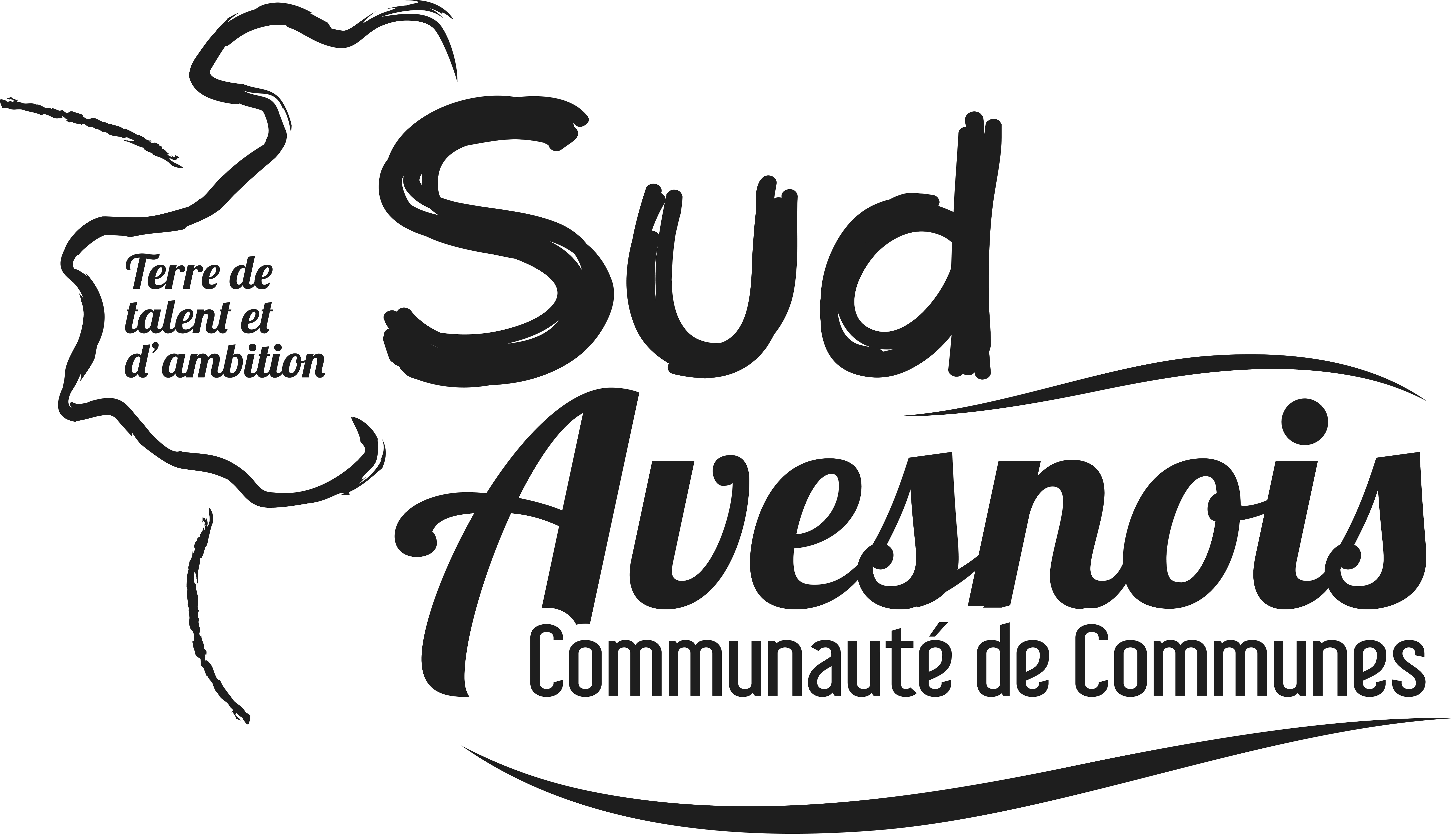 Logo de la Communauté de Communes Sud-Avesnois - version noire sur fond blanc