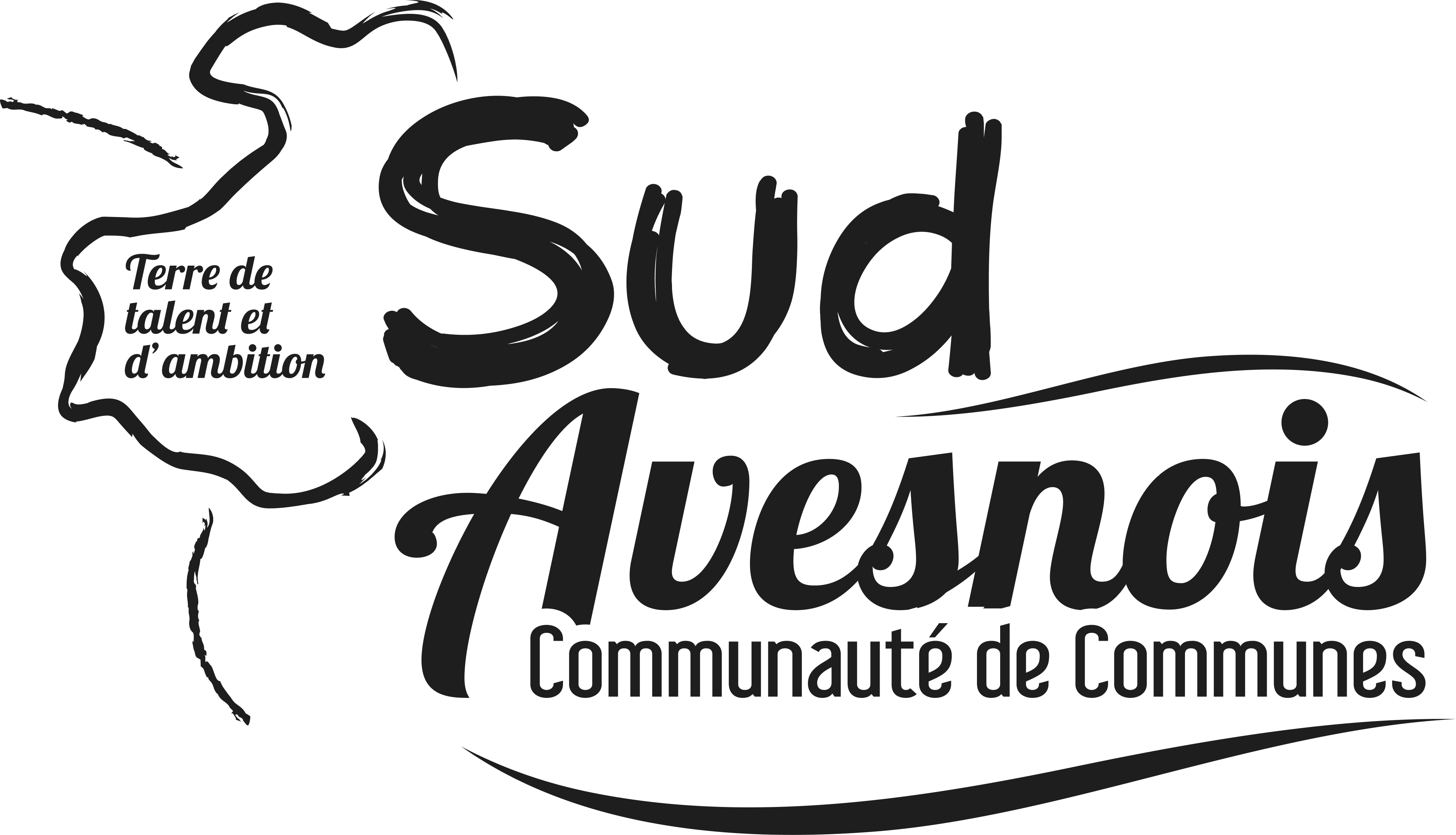 Logo de la Communauté de Communes Sud-Avesnois - version noire
